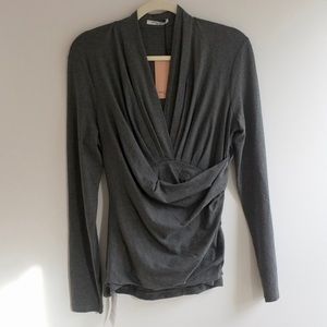NWT M.M. Lafleur Bestseller The Fey 2.0 Top Charcoal Melange Size Large
